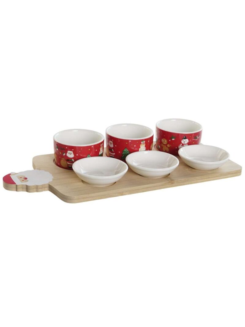 Tavola Aperitivo Babbo Natale Legno E Porcellana