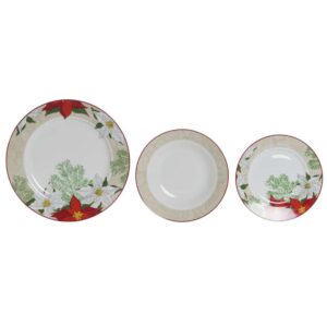 Set 18 Piatti Porcellana con Albero Natalizio 26 cm