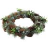 Centrotavola Verde Con Pigne 46X10X46