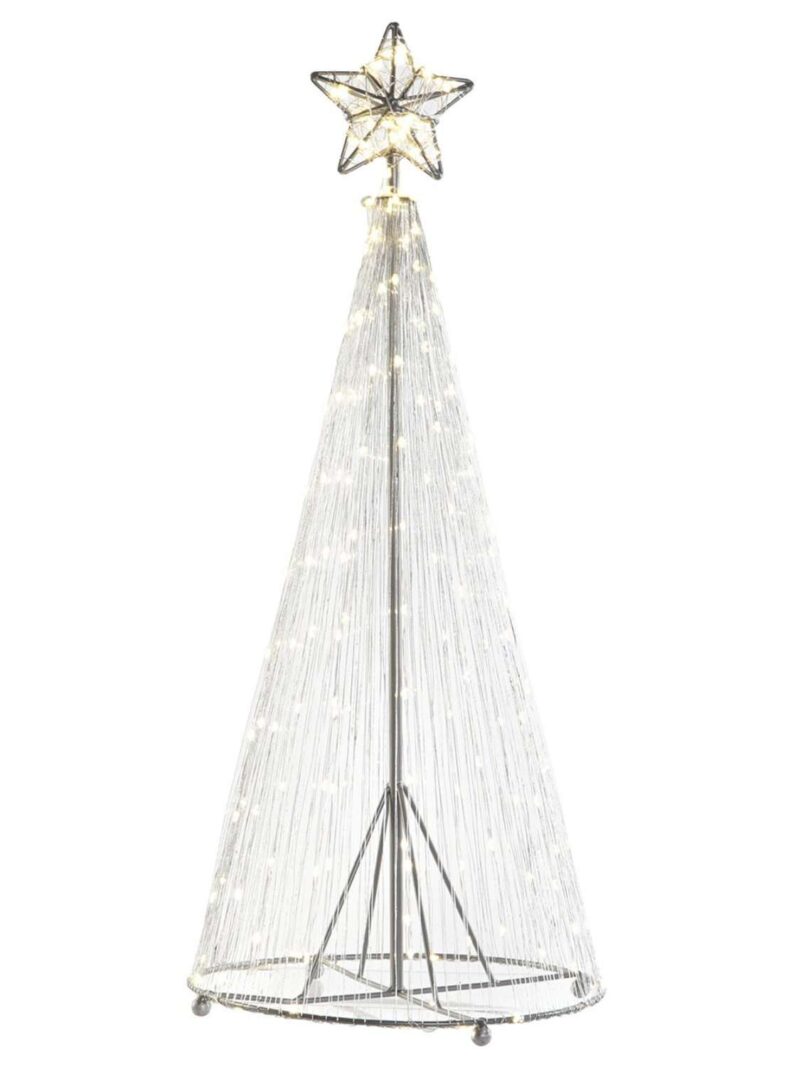 Decorazione Luminosa Cono Con Stella E Led H60