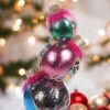 Palle Albero Di Natale In Tessuto Multicolor Da Terra