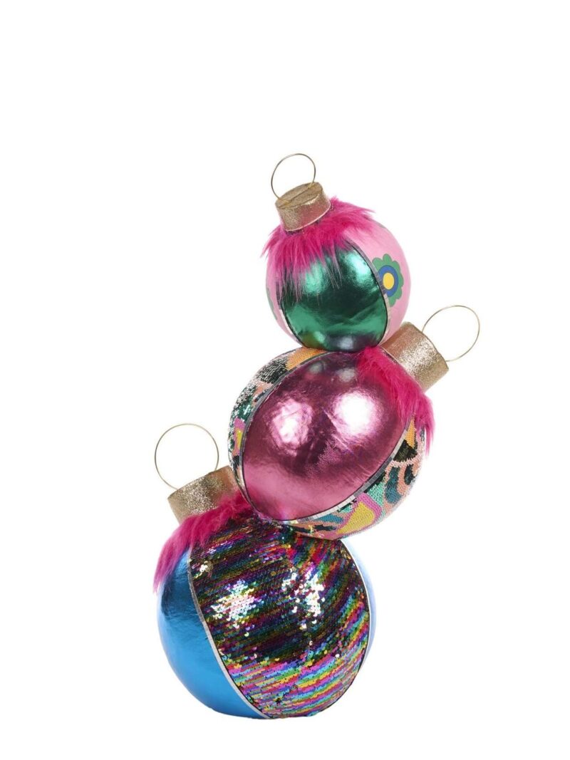 Palle Albero Di Natale In Tessuto Multicolor Da Terra