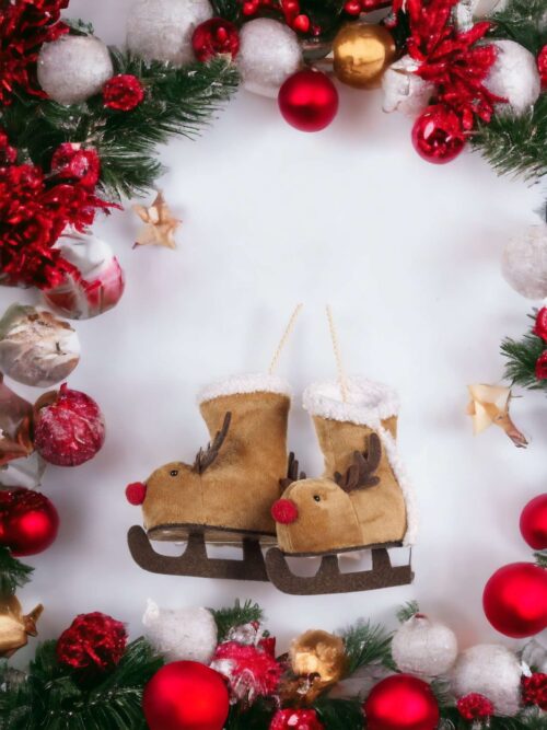 Pattini da Ghiaccio per Albero di Natale Testa di Renna