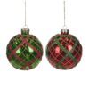 Palla In Vetro Per Albero Di Natale Verde Rosso Oro 10Cm