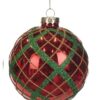 Palla In Vetro Per Albero Di Natale Verde Rosso Oro 10Cm