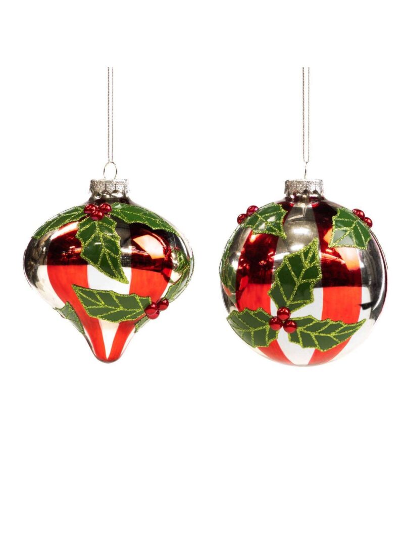 Raffinata Palla In Vetro Per Albero Di Natale 12Cm