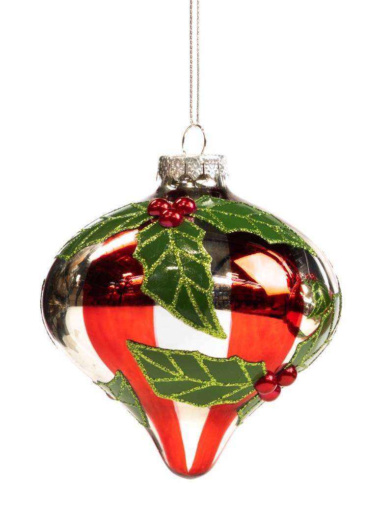 Raffinata Palla In Vetro Per Albero Di Natale 12Cm