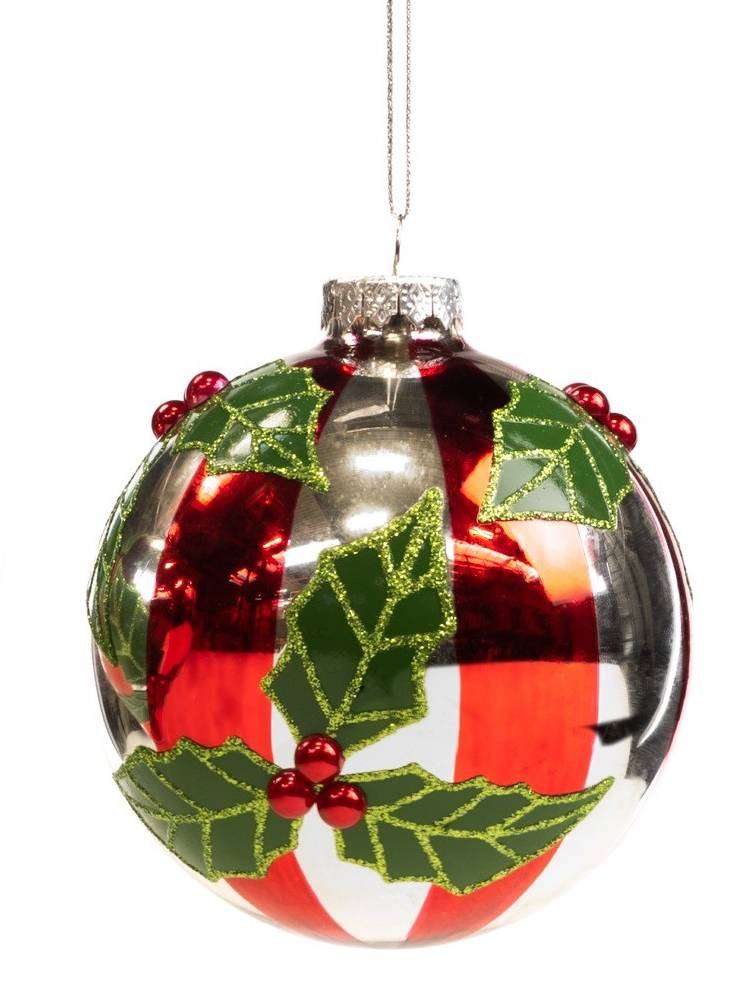 Raffinata Palla In Vetro Per Albero Di Natale 12Cm