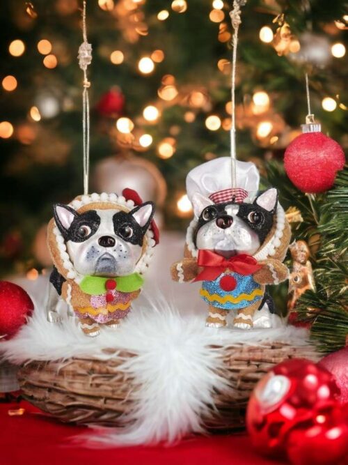 Bulldog Costume Omino di Pan di Zenzero per Albero di Natale