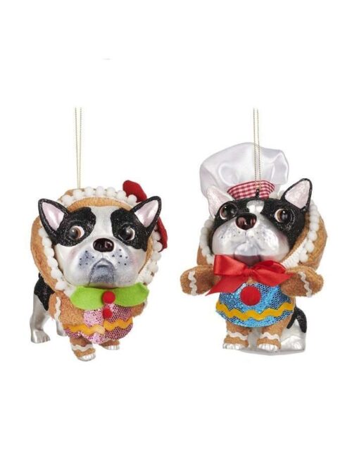 Bulldog Costume Omino di Pan di Zenzero per Albero di Natale
