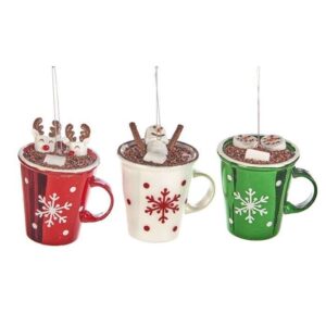 Tazza Decorazione per Albero Natale Rosso Verde Bianco