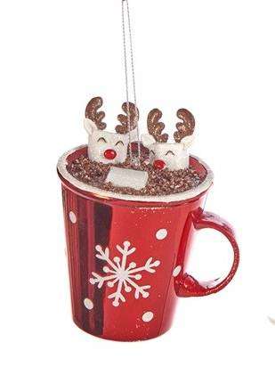 Tazza Decorazione per Albero Natale Rosso Verde Bianco