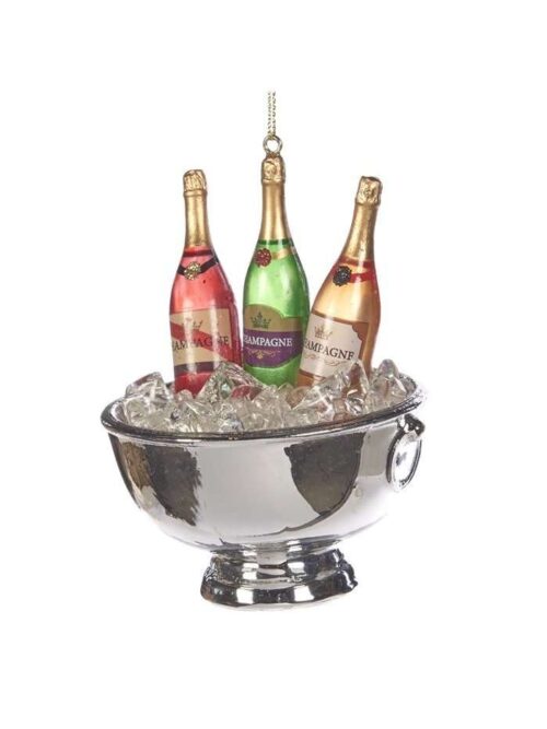 Decorazione Natalizia a Forma di Secchiello Champagne