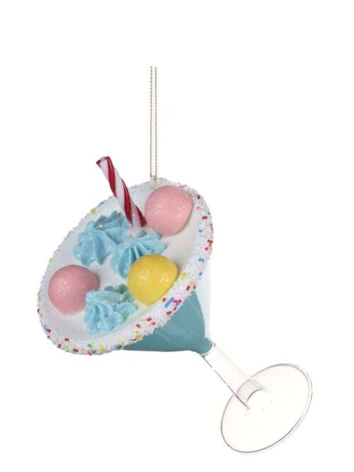 Decorazione Natalizia a Forma di Cocktail e Caramelle h16 cm