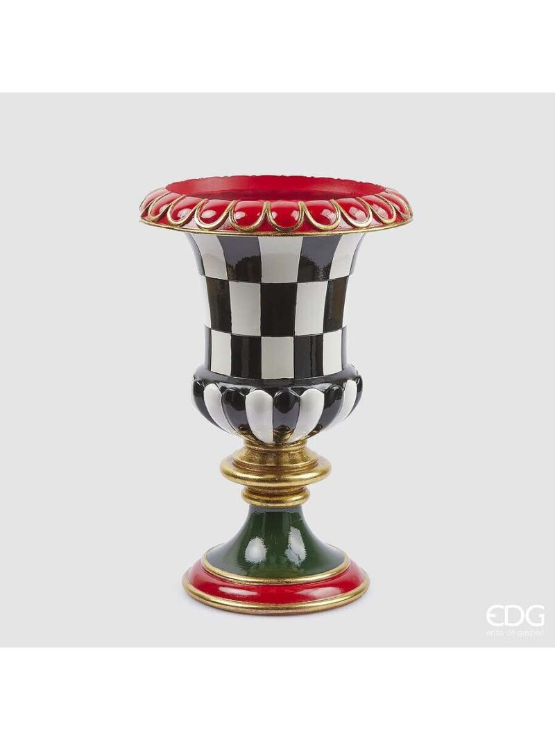 Vaso Scacchi Coppa Da Interno Bianco Nero Rosso