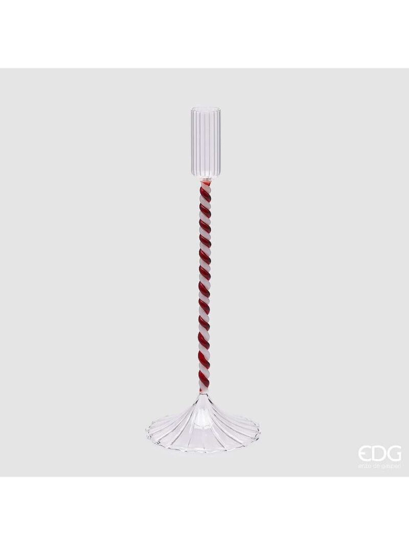 Portacandela Peppermint In Vetro