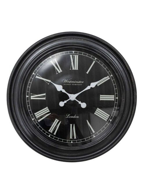 Orologio da Parete 76X6 cm Nero Bianco Plastica Vetro