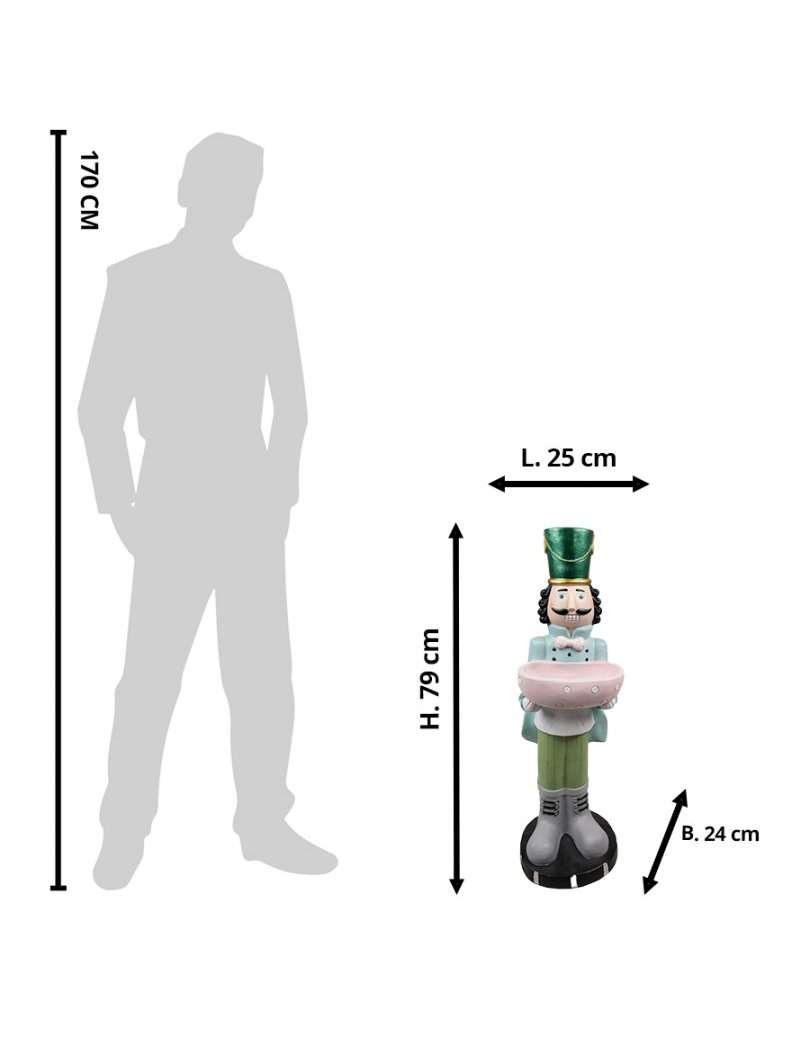 Decorazione Schiaccianoci Verde In Ossido Di Magnesio H79 Cm