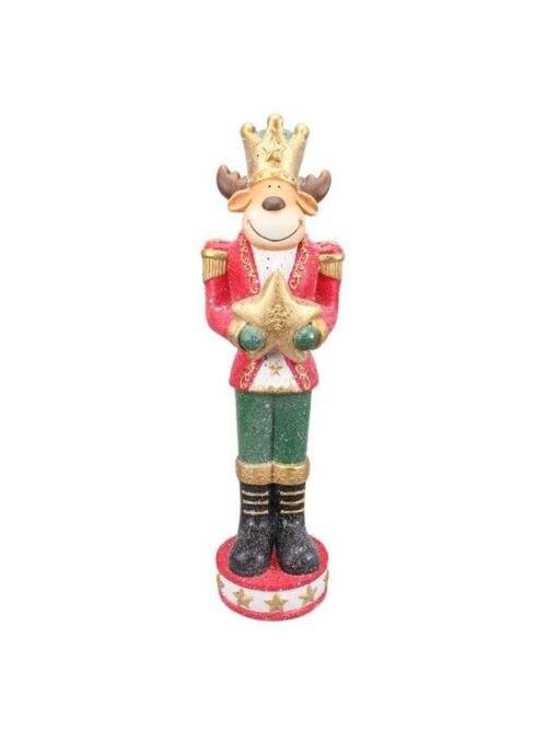 Decorazione Statuetta Cervo in Poliresina h80 cm Rosso
