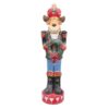 Decorazione Statuetta Cervo In Poliresina H66 Cm Rosso E Verde