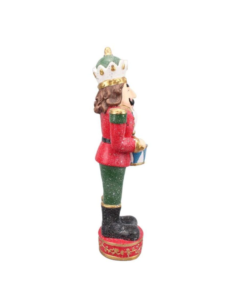 Decorazione Statuetta Schiaccianoci 65 Cm Verde Rosso