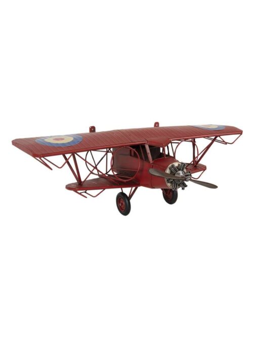 Portabottiglie Aereo Vintage in Ferro Rosso 75x23x25 cm