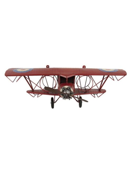 Portabottiglie Aereo Vintage in Ferro Rosso 75x23x25 cm