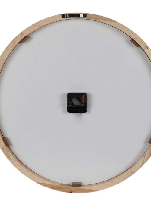 Orologio da Parete Bianco con Bordo in Legno Naturale