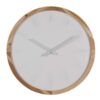 Orologio Da Parete Bianco Con Bordo In Legno Naturale
