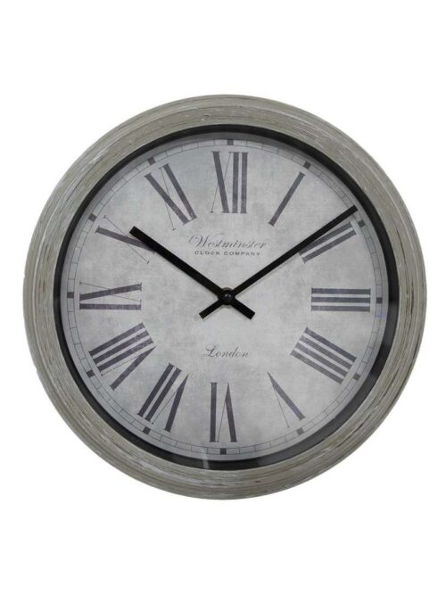 Orologio Decorativo da Parete Grigio in Stile Country