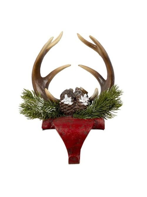Gancio con Corna per Calza Natalizia Rosso e Marrone