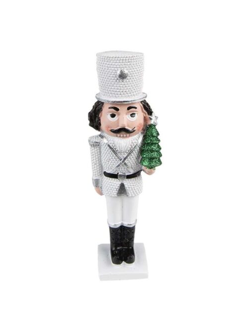 Decorazione Statuetta Schiaccianoci Bianco h19 cm