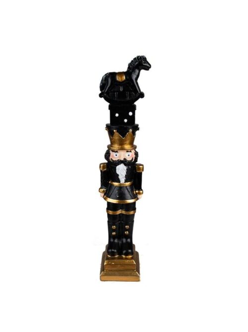 Decorazione Statuetta Schiaccianoci Rosso o Nero h23 cm