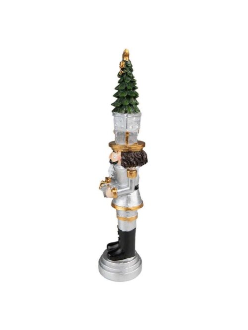 Decorazione Statuetta Schiaccianoci Argento h25 cm