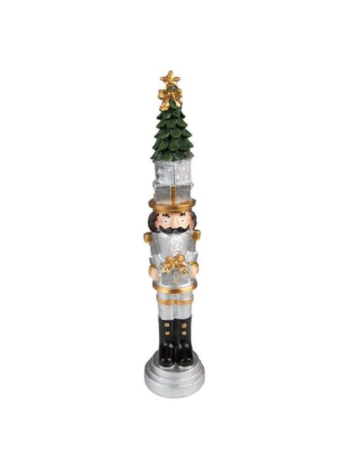 Decorazione Statuetta Schiaccianoci Argento h25 cm