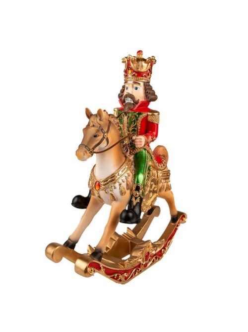 Statuetta Schiaccianoci su Cavallo a Dondolo h 39