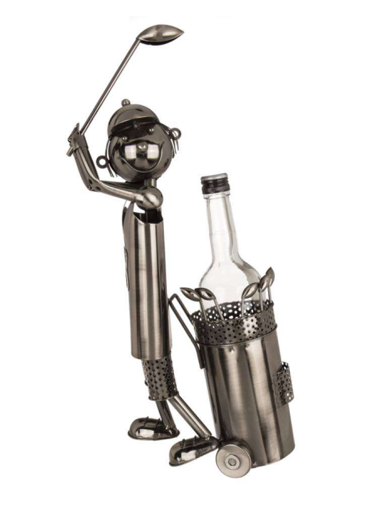 71-3097A Portabottiglie In Metallo Golfista