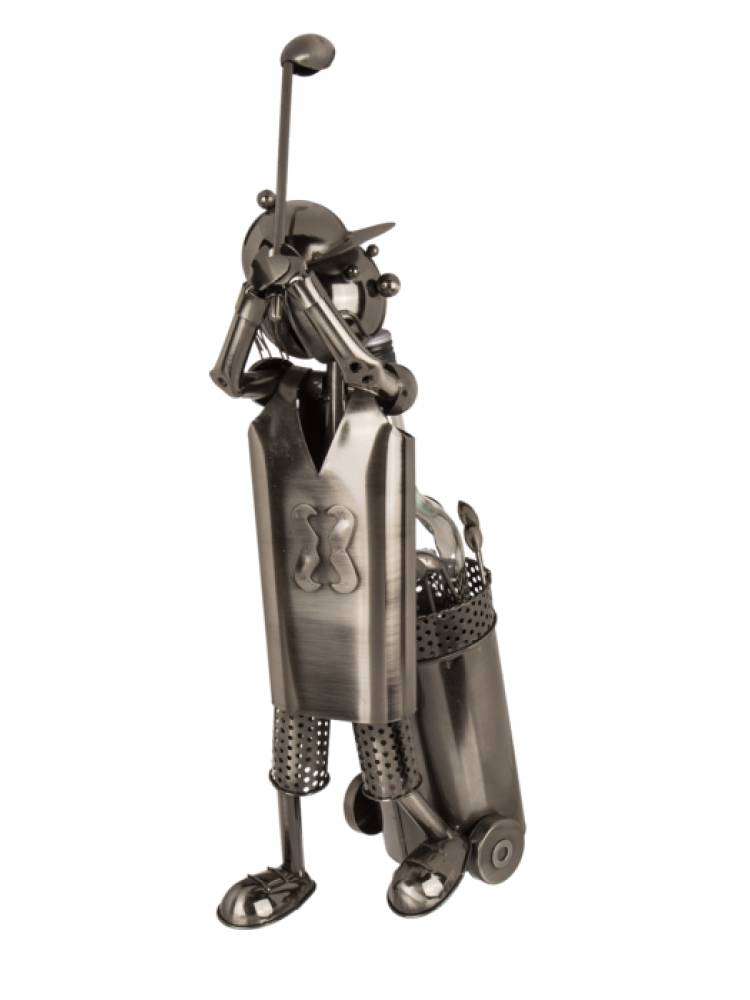 71-3097B Portabottiglie In Metallo Golfista