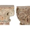 Colonna In Legno Naturale Riciclato Intagliata H114 Cm