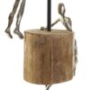 Decorazione Figura Legno Di Mango Con Scalatori In Alluminio
