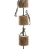 Decorazione Figura Legno Di Mango Con Scalatori In Alluminio