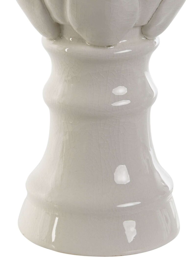 Decorazione Ananas Bianco In Ceramica H26 Cm