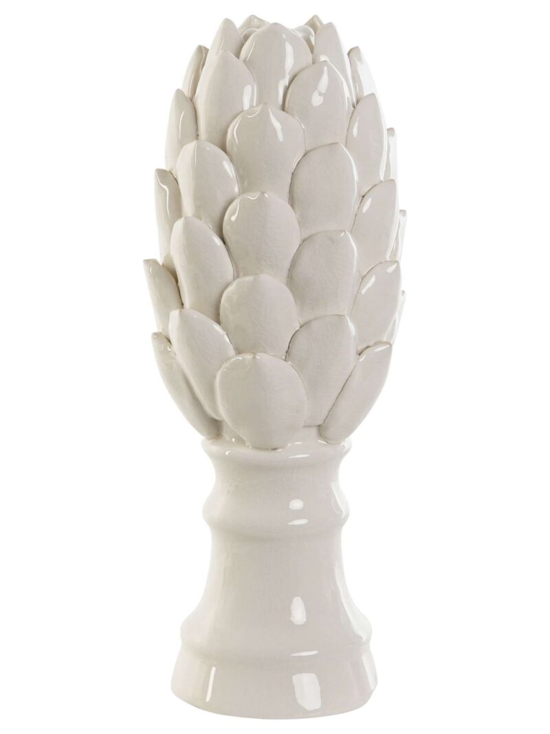 Decorazione Ananas Bianco In Ceramica H26 Cm