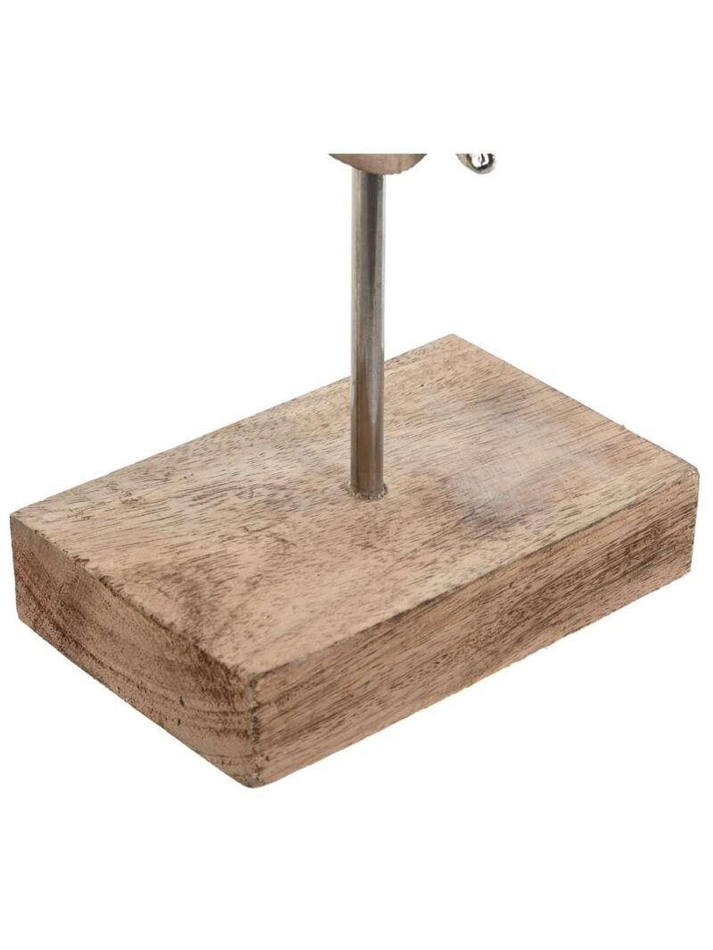 Figura In 5 Anelli In Legno Naturale Di Mango Con Figure In Alluminio