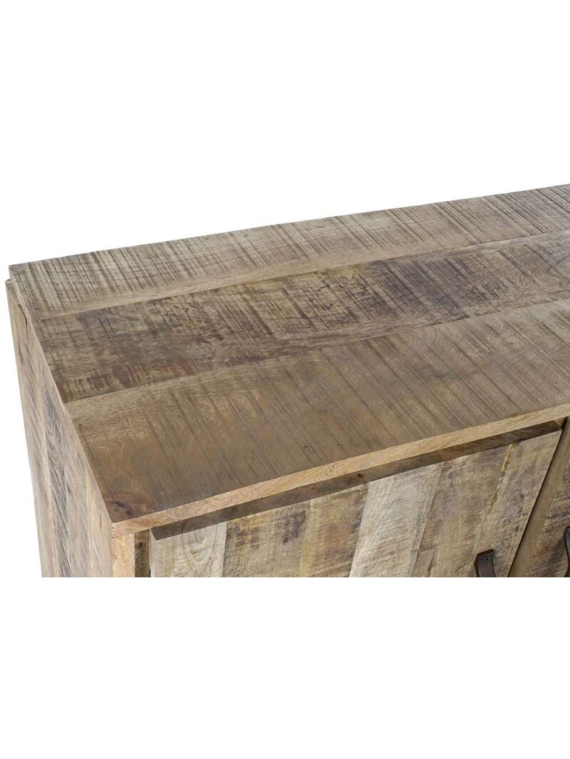 Buffet In Legno Di Mango Con 3 Ante Piedi In Acciaio Nero