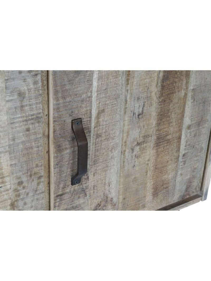 Buffet In Legno Di Mango Con 3 Ante Piedi In Acciaio Nero