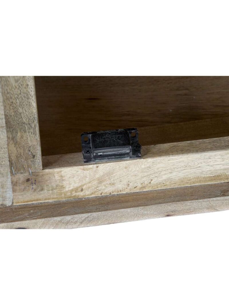 Buffet In Legno Di Mango Con 3 Ante Piedi In Acciaio Nero