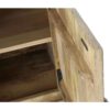 Buffet In Legno Di Mango Con 3 Ante Piedi In Acciaio Nero