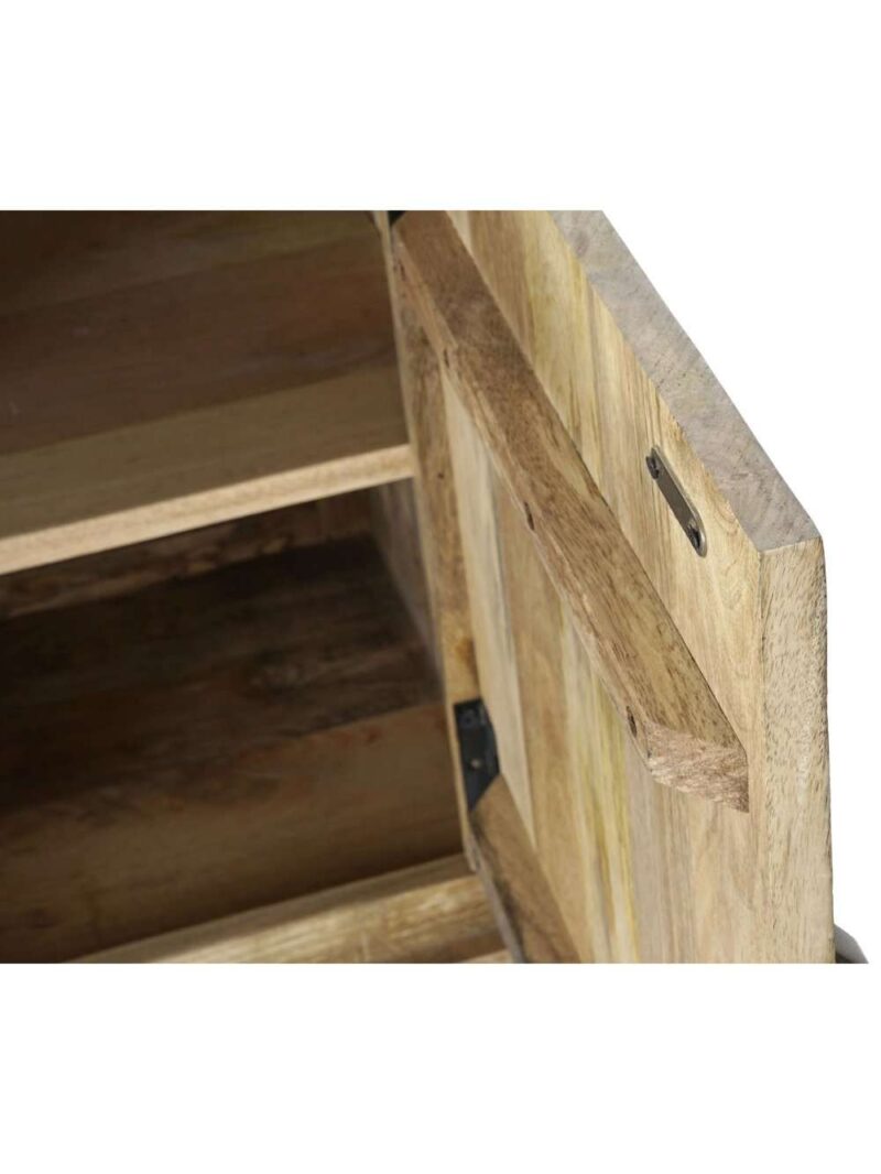 Buffet In Legno Di Mango Con 3 Ante Piedi In Acciaio Nero