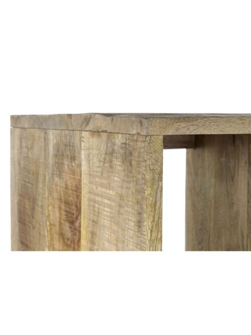 Libreria in Legno Naturale di Mango con 2 Cassetti 2 Ante